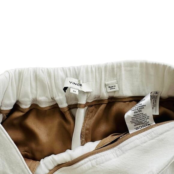 Vince High Waist Taper Crop Pant White Size XS Lined Relaxed Leg Elastic Waist - Picture 6 of 11